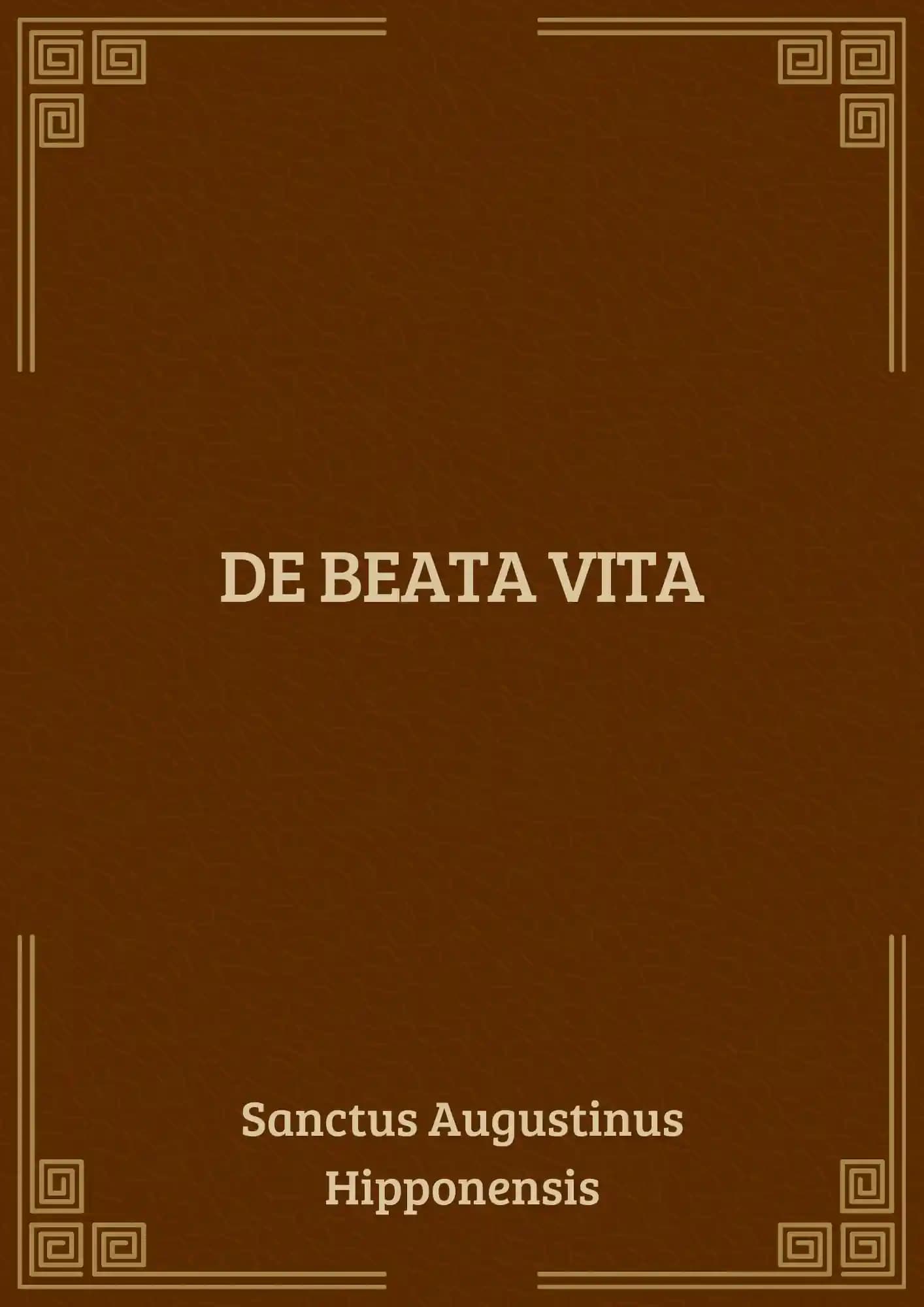 Portada del libro DE BEATA VITA