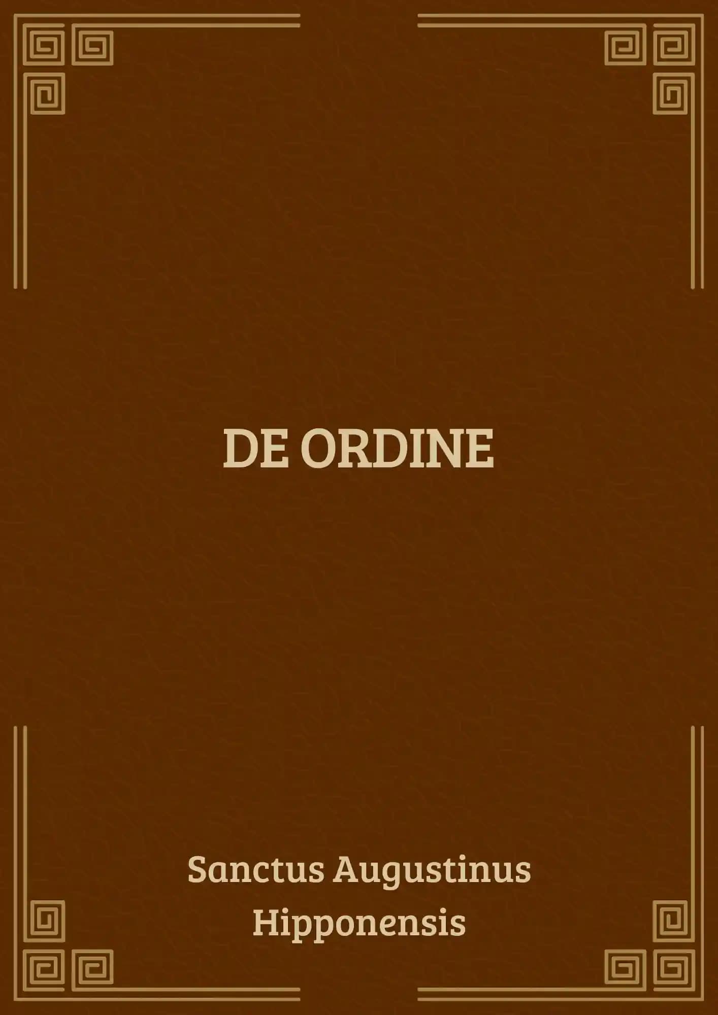 Portada del libro DE ORDINE